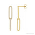 Sapphire Row Lab-Grown Diamond Pavé Paperclip Link Earrings - 14K Yellow Gold
