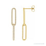 Sapphire Row Lab-Grown Diamond Pavé Paperclip Link Earrings - 14K Yellow Gold