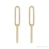 Sapphire Row Lab-Grown Diamond Pavé Paperclip Link Earrings - 14K Yellow Gold (view 2)