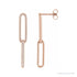 Sapphire Row Lab-Grown Diamond Pavé Paperclip Link Earrings - 14K Rose Gold