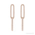 Sapphire Row Lab-Grown Diamond Pavé Paperclip Link Earrings - 14K Rose Gold (view 2)