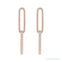 Sapphire Row Lab-Grown Diamond Pavé Paperclip Link Earrings - 14K Rose Gold (view 2)
