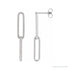 Sapphire Row Lab-Grown Diamond Pavé Paperclip Link Earrings - 14K White Gold