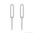 Sapphire Row Lab-Grown Diamond Pavé Paperclip Link Earrings - 14K White Gold (view 2)