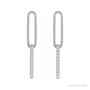 Sapphire Row Lab-Grown Diamond Pavé Paperclip Link Earrings - 14K White Gold (view 2)