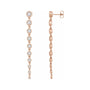 Sapphire Row Lab-Grown Diamond Round Bezel Tennis Earrings - 14K Rose Gold, 2 CTW