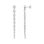 Sapphire Row Lab-Grown Diamond Round Bezel Tennis Earrings - 14K White Gold, 2 CTW