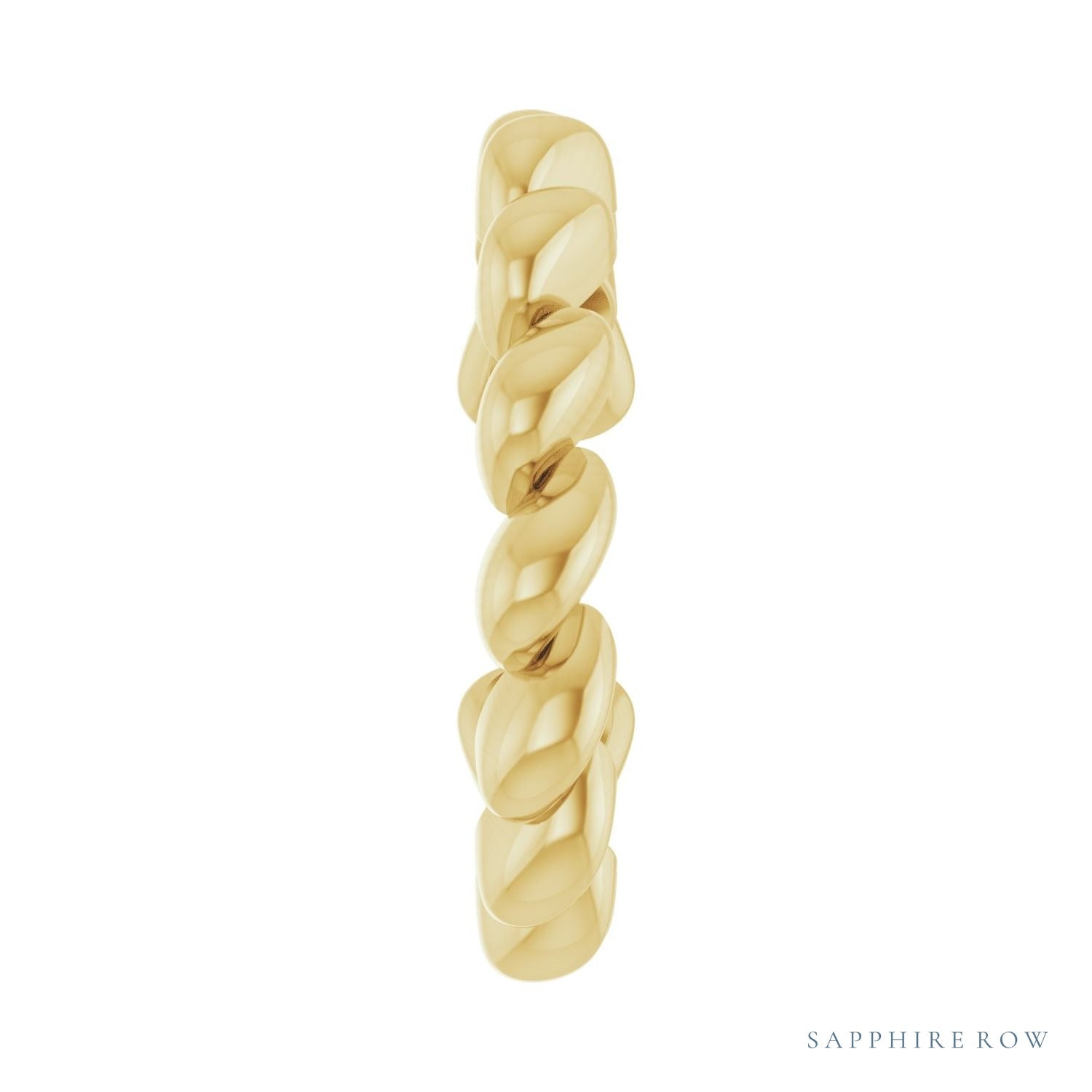 Sapphire Row Gold Rope Ear Cuff - 14K Yellow Gold (view 3)