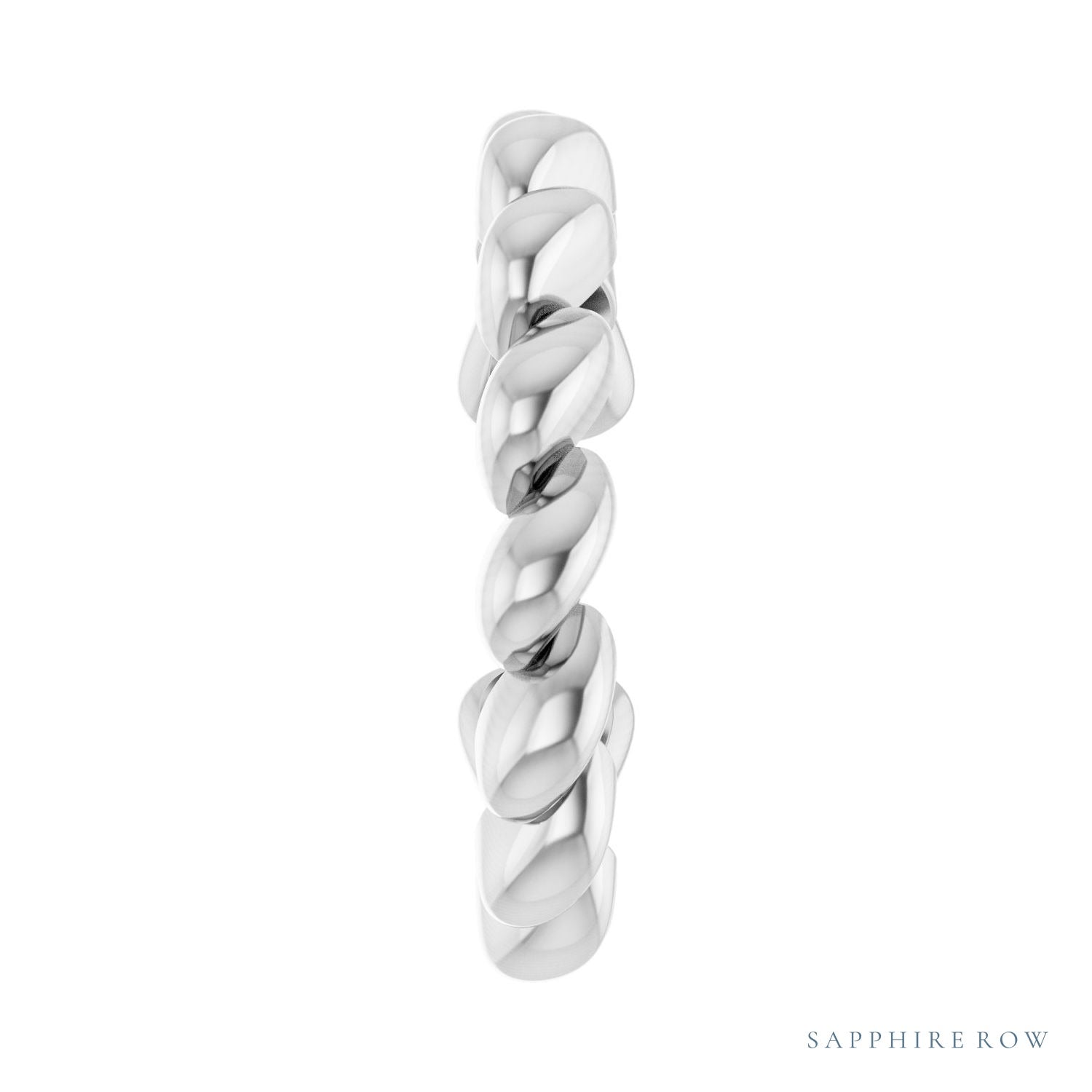 Sapphire Row Gold Rope Ear Cuff - 14K White Gold (view 3)