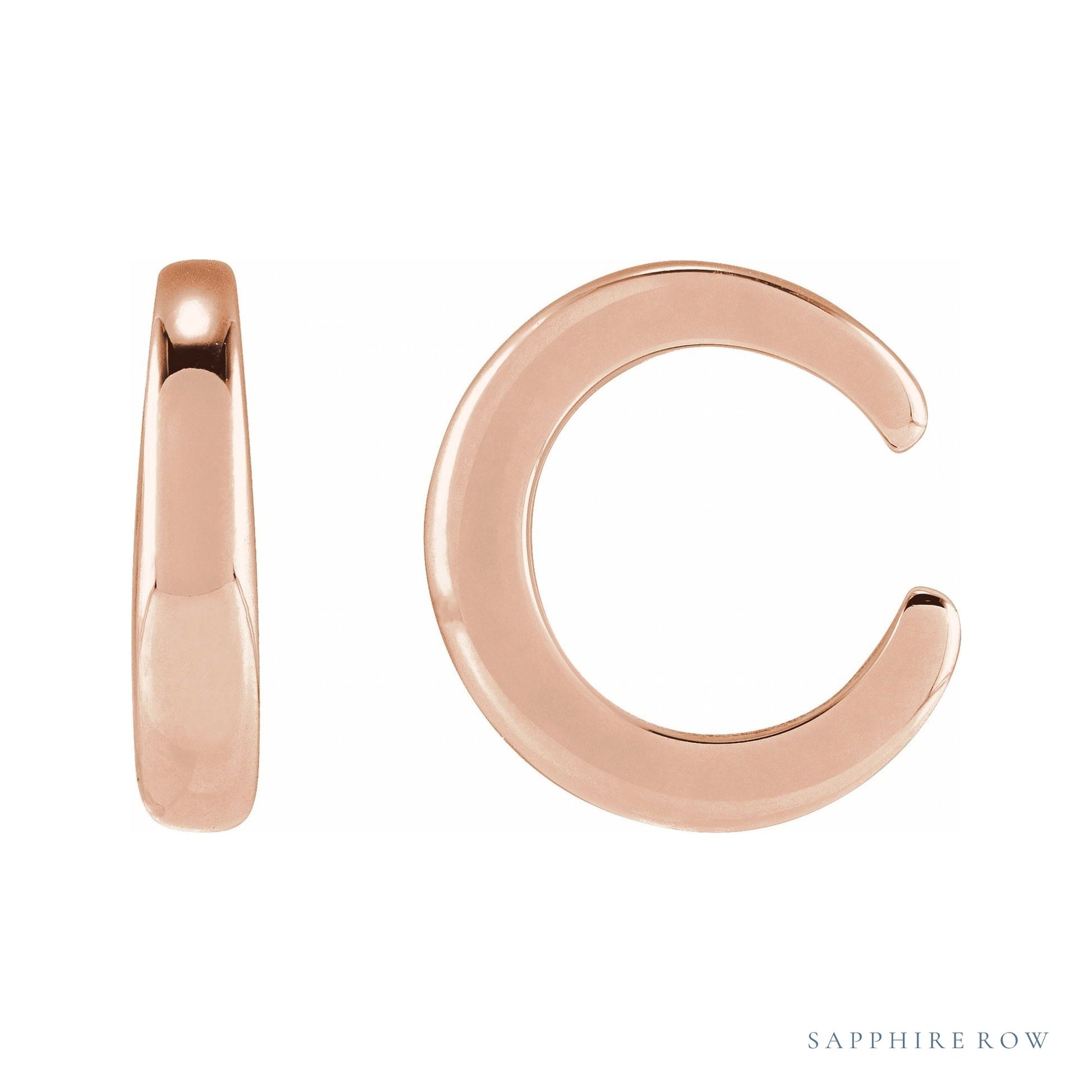 Sapphire Row Gold Domed Ear Cuff - 14K Rose Gold