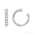 Sapphire Row Natural Diamond Ear Cuff - 14K White Gold