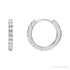 Sapphire Row Lab-Grown Diamond Pavé Huggie Earrings - 14K White Gold, 12 mm