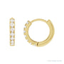 Sapphire Row Lab-Grown Diamond Pavé Huggie Earrings - 14K Yellow Gold, 10 mm