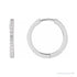Sapphire Row Lab-Grown Diamond Pavé Huggie Earrings - 14K White Gold, 16.3 mm