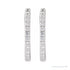 Sapphire Row Lab-Grown Diamond Pavé Huggie Earrings - 14K White Gold, 16.3 mm (view 2)