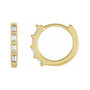 Sapphire Row Natural Gemstone Baguette Huggie Earrings - Diamond, 14K Yellow Gold