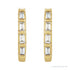 Sapphire Row Natural Gemstone Baguette Huggie Earrings - Diamond, 14K Yellow Gold (view 2)