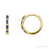 Sapphire Row Natural Gemstone Baguette Huggie Earrings - Blue Sapphire, 14K Yellow Gold