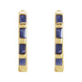 Sapphire Row Natural Gemstone Baguette Huggie Earrings - Blue Sapphire, 14K Yellow Gold (view 2)