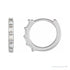 Sapphire Row Natural Gemstone Baguette Huggie Earrings - Diamond, 14K White Gold