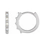 Sapphire Row Natural Gemstone Baguette Huggie Earrings - Diamond, 14K White Gold