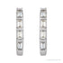 Sapphire Row Natural Gemstone Baguette Huggie Earrings - Diamond, 14K White Gold (view 2)