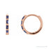 Sapphire Row Natural Gemstone Baguette Huggie Earrings - Blue Sapphire, 14K Rose Gold
