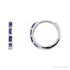 Sapphire Row Natural Gemstone Baguette Huggie Earrings - Blue Sapphire, 14K White Gold