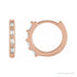 Sapphire Row Natural Gemstone Baguette Huggie Earrings - Diamond, 14K Rose Gold