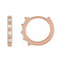 Sapphire Row Natural Gemstone Baguette Huggie Earrings - Diamond, 14K Rose Gold