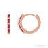 Sapphire Row Natural Gemstone Baguette Huggie Earrings - Ruby, 14K Rose Gold