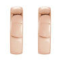 Sapphire Row Gold Thick Huggie Earrings - 14K Rose Gold (view 2)