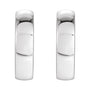 Sapphire Row Gold Thick Huggie Earrings - 10K White Gold (view 2)