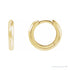 Sapphire Row Gold Knife-Edge Huggie Earrings - 14K Yellow Gold, 12.5 mm