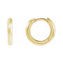 Sapphire Row Gold Knife-Edge Huggie Earrings - 14K Yellow Gold, 12.5 mm