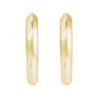 Sapphire Row Gold Knife-Edge Huggie Earrings - 14K Yellow Gold, 12.5 mm (view 2)