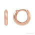 Sapphire Row Gold Knife-Edge Huggie Earrings - 14K Rose Gold, 10 mm