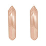 Sapphire Row Gold Knife-Edge Huggie Earrings - 14K Rose Gold, 10 mm (view 2)