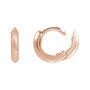 Sapphire Row Gold Knife-Edge Huggie Earrings - 14K Rose Gold, 10 mm (view 3)