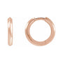 Sapphire Row Gold Knife-Edge Huggie Earrings - 14K Rose Gold, 15 mm