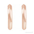 Sapphire Row Gold Knife-Edge Huggie Earrings - 14K Rose Gold, 15 mm (view 2)