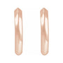 Sapphire Row Gold Knife-Edge Huggie Earrings - 14K Rose Gold, 15 mm (view 2)