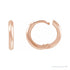Sapphire Row Gold Knife-Edge Huggie Earrings - 14K Rose Gold, 15 mm (view 3)