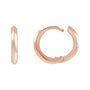 Sapphire Row Gold Knife-Edge Huggie Earrings - 14K Rose Gold, 15 mm (view 3)