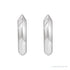 Sapphire Row Gold Knife-Edge Huggie Earrings - 14K White Gold, 10 mm (view 2)