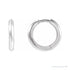 Sapphire Row Gold Knife-Edge Huggie Earrings - 14K White Gold, 15 mm