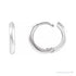 Sapphire Row Gold Knife-Edge Huggie Earrings - 14K White Gold, 15 mm (view 3)