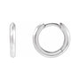 Sapphire Row Gold Knife-Edge Huggie Earrings - 14K White Gold, 12.5 mm