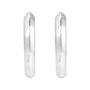 Sapphire Row Gold Knife-Edge Huggie Earrings - 14K White Gold, 12.5 mm (view 2)