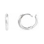 Sapphire Row Gold Knife-Edge Huggie Earrings - 14K White Gold, 12.5 mm (view 3)